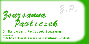 zsuzsanna pavlicsek business card